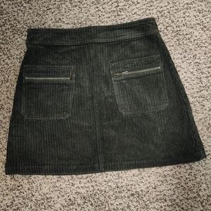 Mi Ami Corduroy Green Skirt with pockets